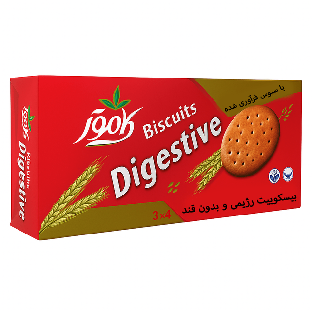 بیسکویت دایجستیو بدون شکر و رژیمی کامور